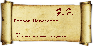 Facsar Henrietta névjegykártya