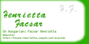 henrietta facsar business card